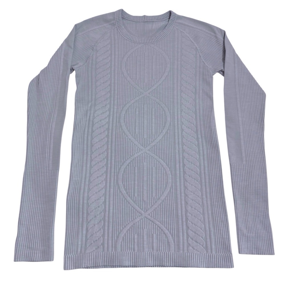 Lululemon Rest Less Pullover Top Size 4 Heathered Silver Long Sleeve AS IS
